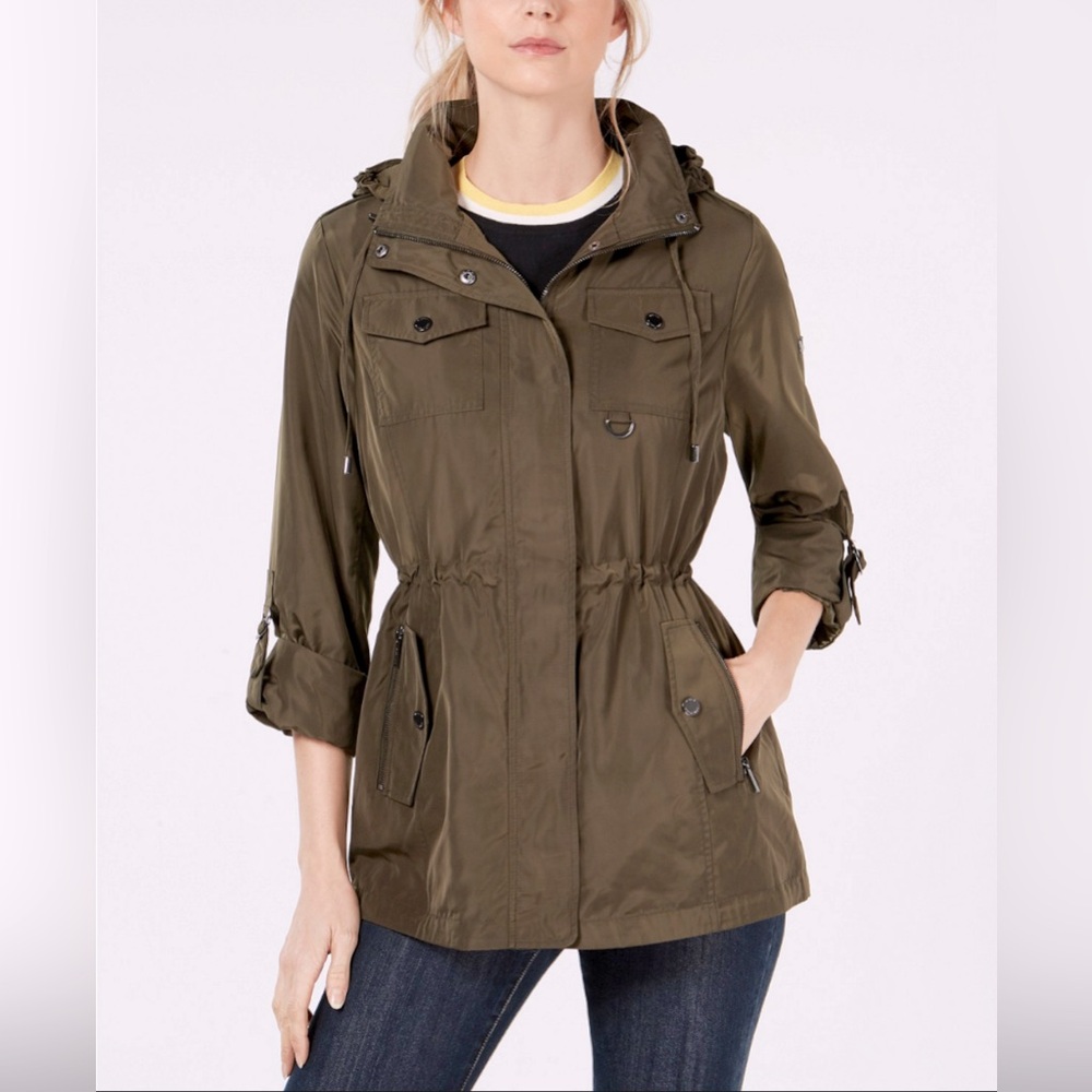 Michael by Michael Kors Anorak Olive Raincoat Medium
